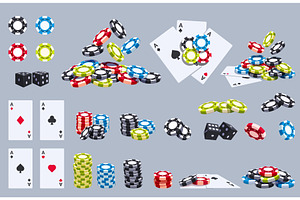 Casino dice cards chips. Playing, a Sport Illustration by Valerie Bodnar