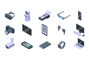 Isometric electronic gadgets. Ebook, a Technology Illustration by Valerie Bodnar