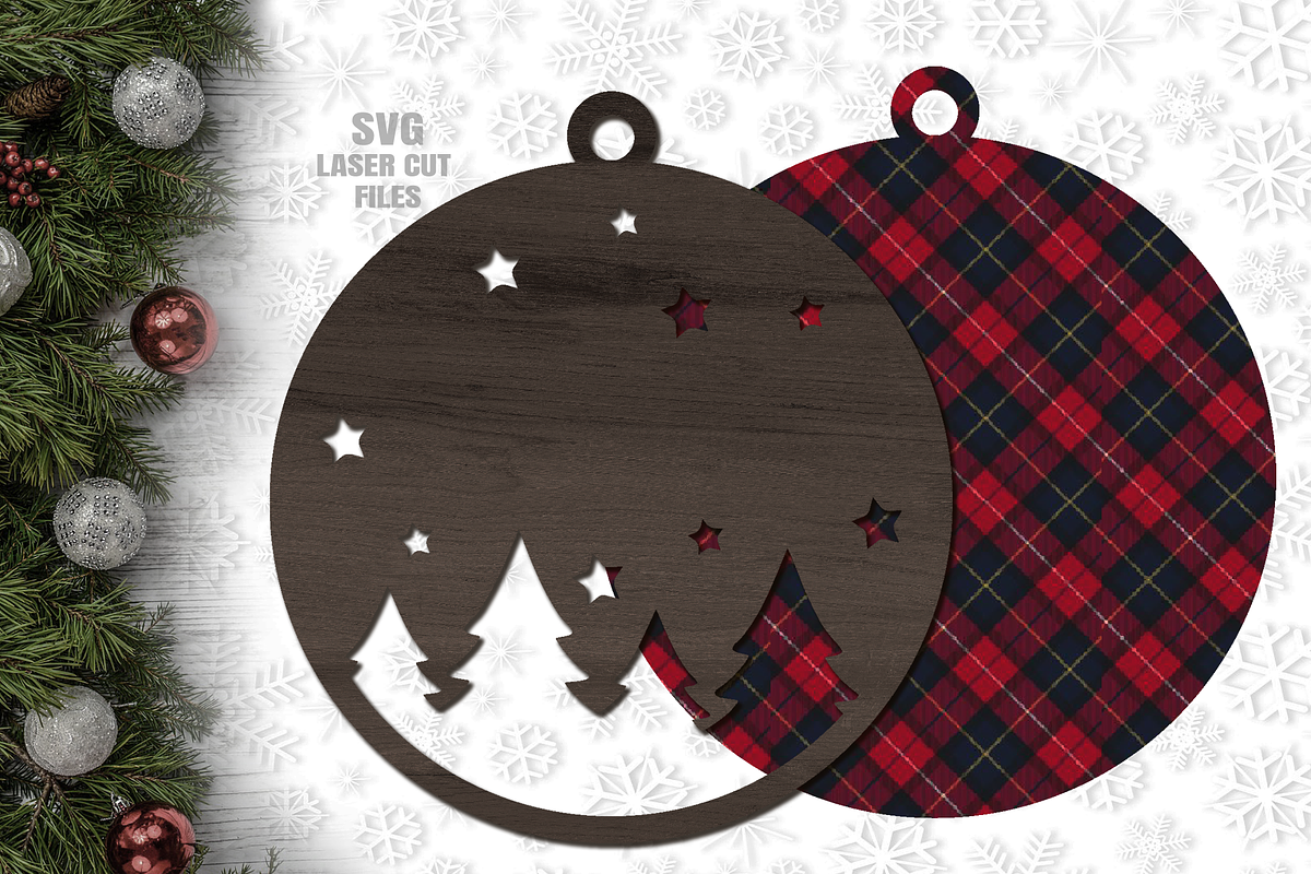 Christmas Ornament SVG Laser Files, a Graphic by Cloud9DesignSVG (Photo 2 of 3)