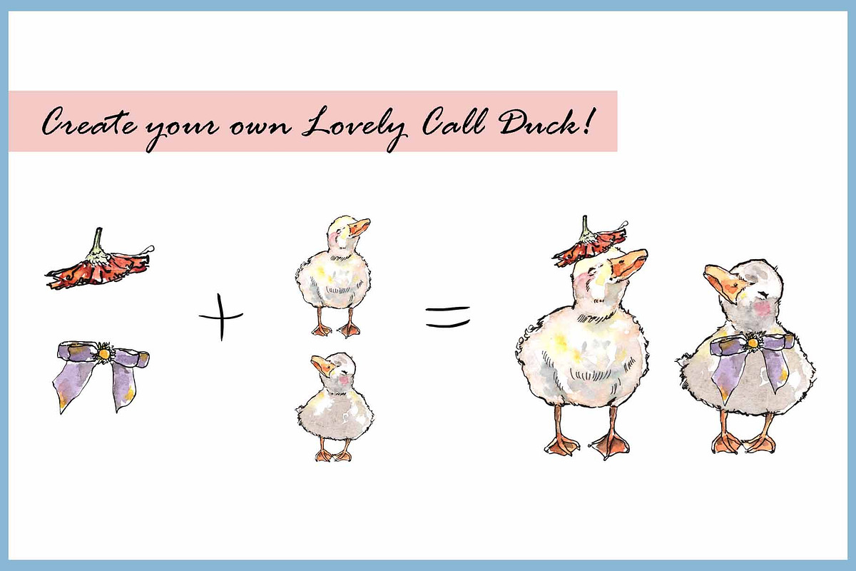 Call Duck Clipart Digital Paper, an Illustration by VianneArt (Photo 7 of 7)