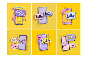 Smartphone social media post. Retro, an Illustration by Stock-Smart-Start