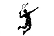 60 Badminton Player Smash Silhouette, a Person Illustration by Amazin_art (Thumbnail 20 of 26)