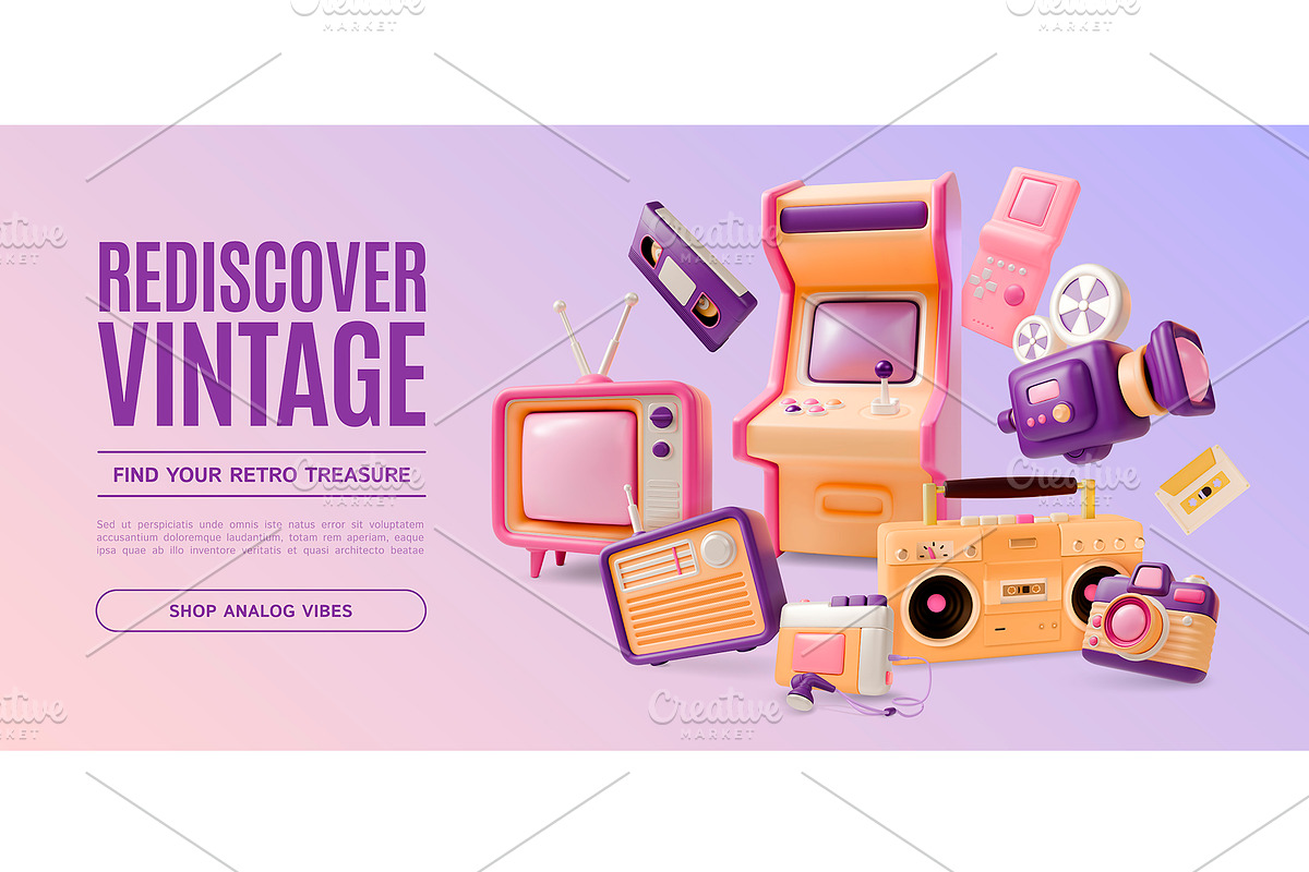 3d Analog Device Concept Banner, an Object Graphic by 35lab (Photo 3 of 9)