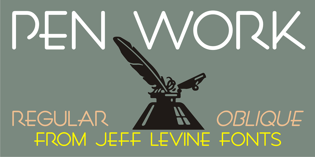 Pen Work JNL, a Font by Jeff Levine Fonts