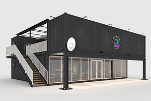 3D Model Container Cafe 14, an Architecture 3D Model by SR 3D Visual