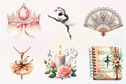 Watercolor Ballet Whisper Clipart, an Illustration by CreationArt (Thumbnail 3 of 5)