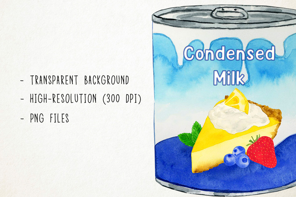 Watercolor Dairy Clipart, Milk, an Object Graphic by Paulaparaula (Photo 3 of 3)
