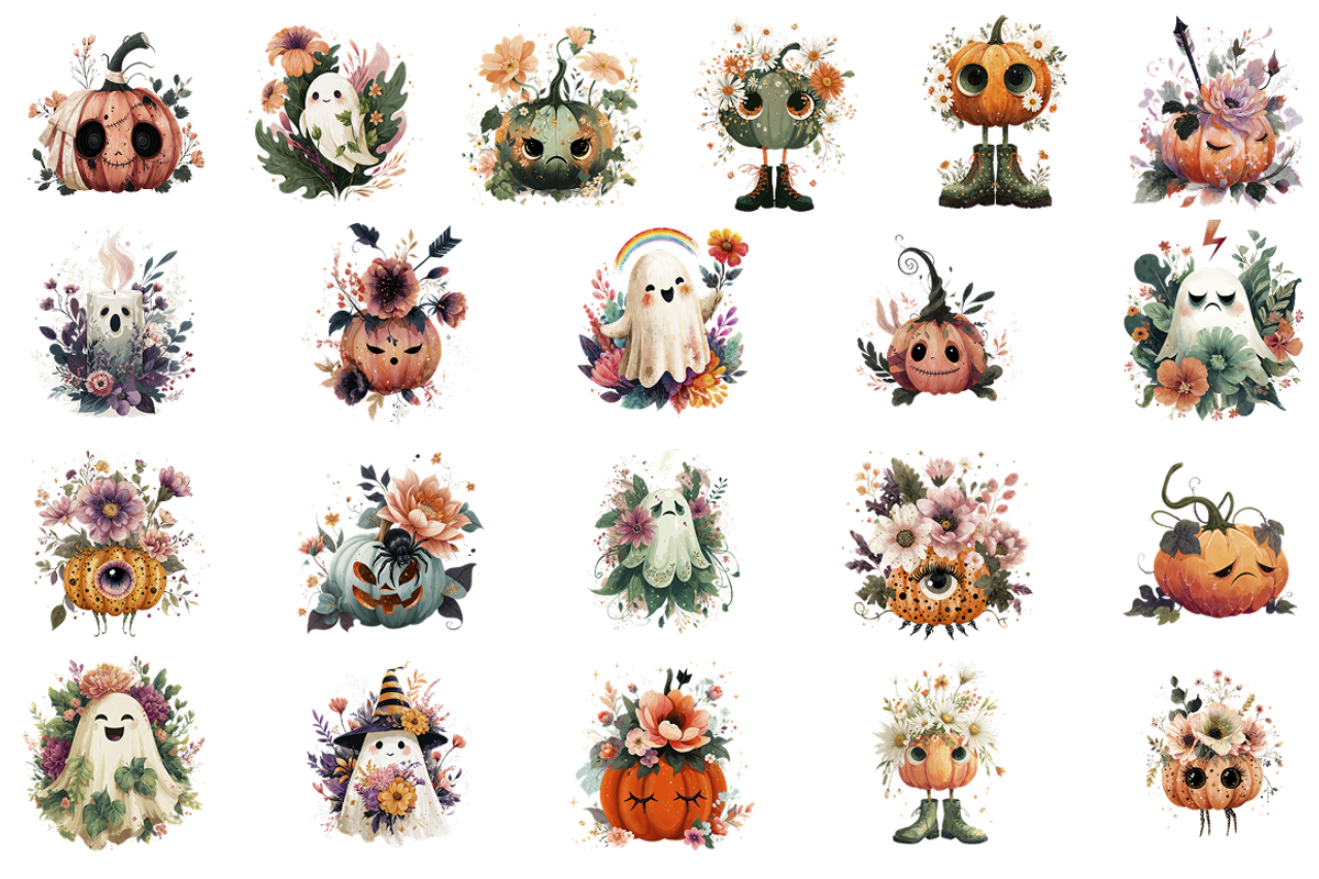 Vintage Halloween Clipart Bundle, a Seasonal Illustration by InkyQueenArt (Photo 5 of 6)