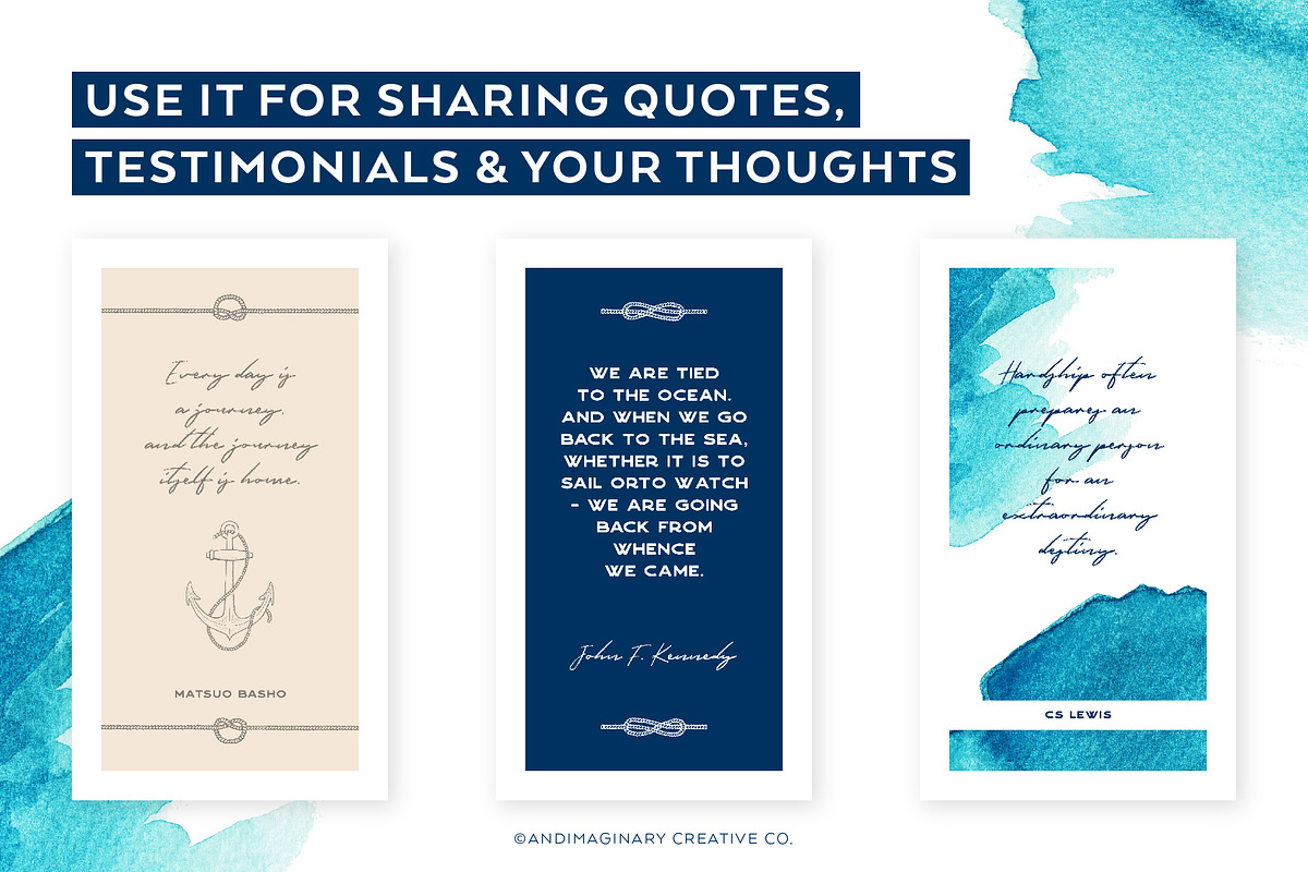 SET SAIL Instagram Story Templates, a Social Media Template by Andimaginary Creative Co. (Photo 4 of 9)