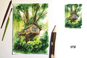 Houses in the nature, a Decorative Illustration by Ana Capree (Thumbnail 3 of 7)