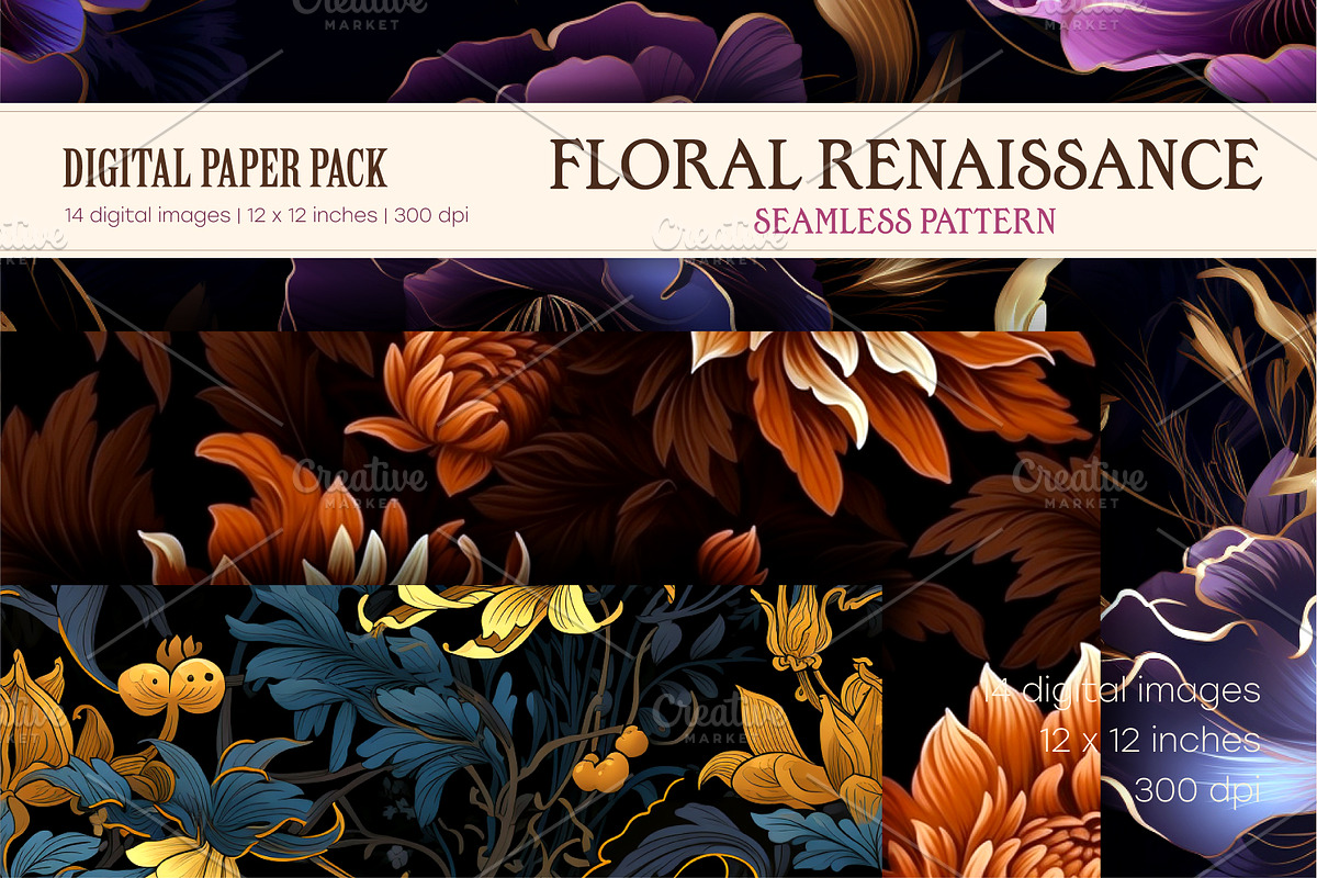 Floral Seamless Patterns 12., a Pattern Graphic by KENO Mascots (Photo 2 of 10)