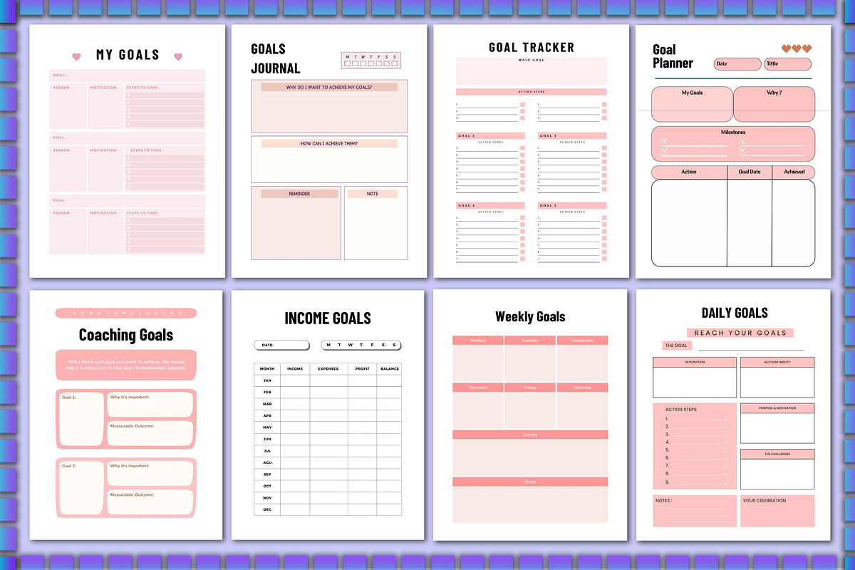 Printable Goal Planner For Canva, a Stationery Template by Shumaya (Photo 2 of 4)