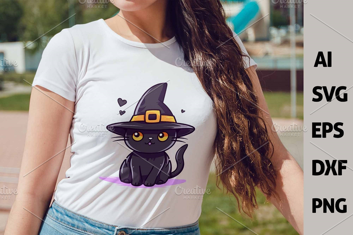 Spooky Halloween Cat Vector clipart, a Seasonal Illustration by ARTify Illustrations (Photo 5 of 8)