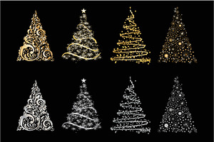 Vector Set - Stylized Christmas Tree