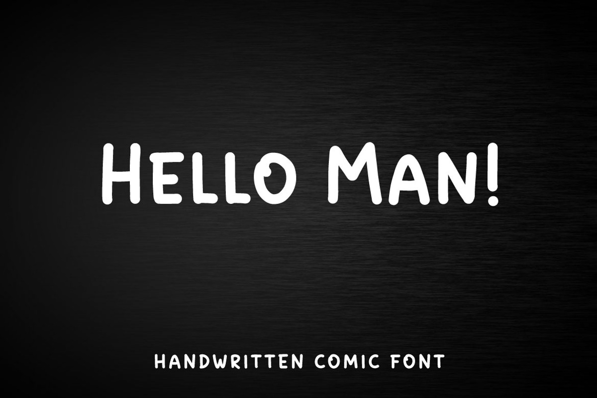 Hello Man - Allcaps Comic Font, a Sans Serif Font by Mightyfire (Photo 1 of 4)