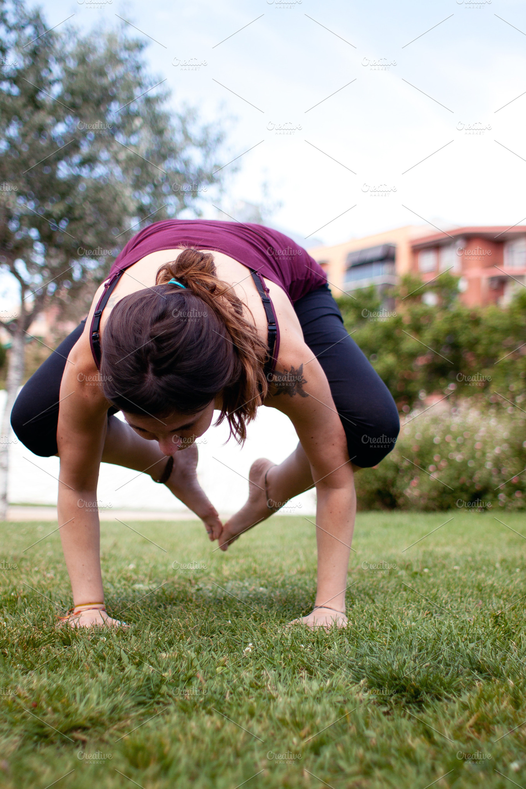 Yoga practice featuring yoga, outdoor, and stretch