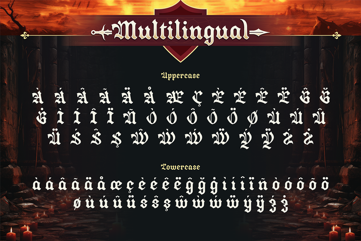 Bladfour - Epic Blackletter Typeface, a Blackletter Font by Burntilldead (Photo 10 of 11)