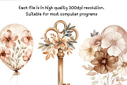 Boho Floral Rainbow Clipart, an Illustration by PassionPNGcreation (Thumbnail 9 of 12)