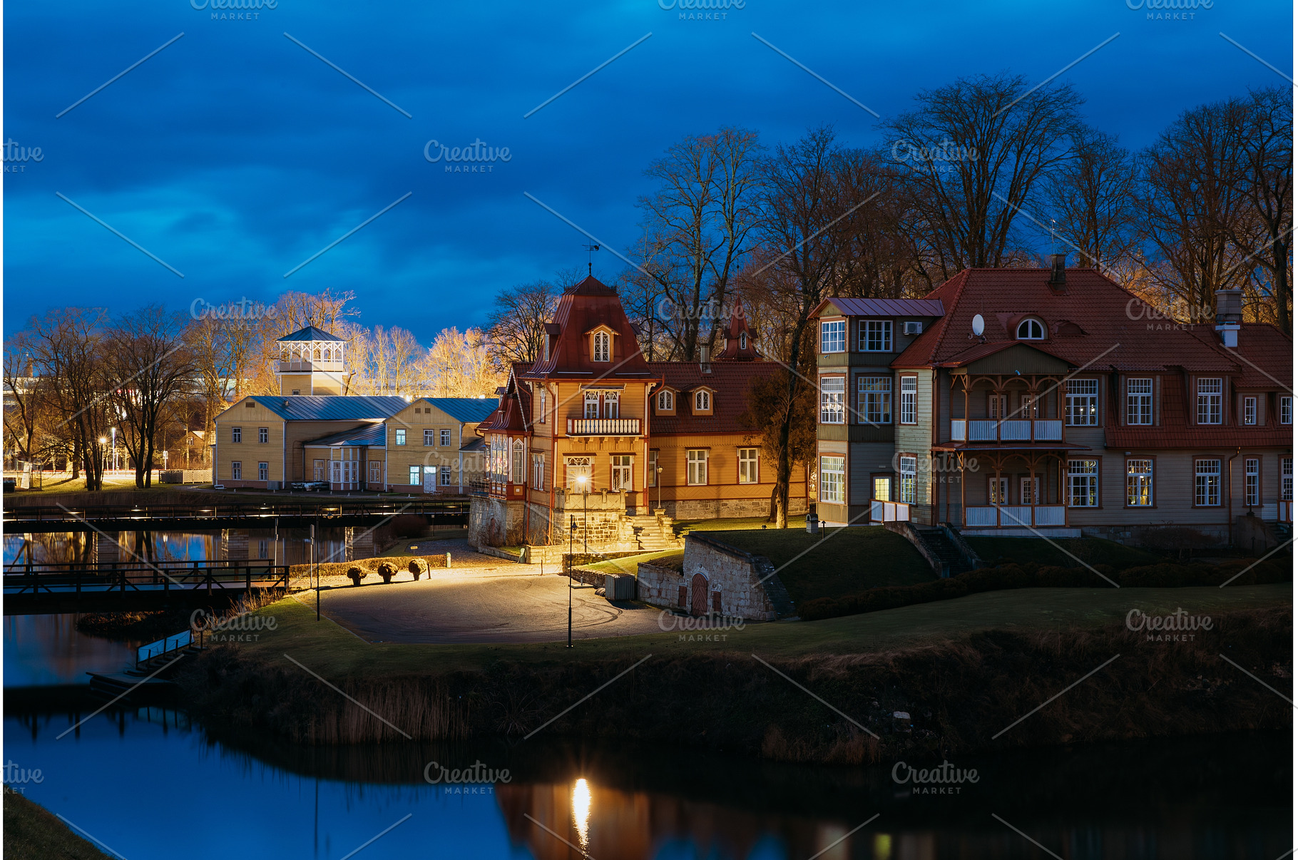 Illuminated Kuressaare Kuursaal, an Architecture Photo by Our Amazing World