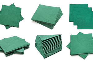 Collection paper disposable napkins, a Food & Drink Photo by Serg64