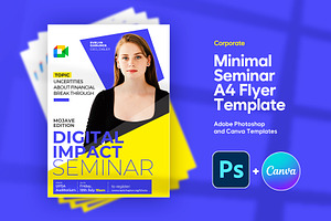 Modern Seminar Flyer | Canva & PSD, a Flyer Template by Vintage Impressions