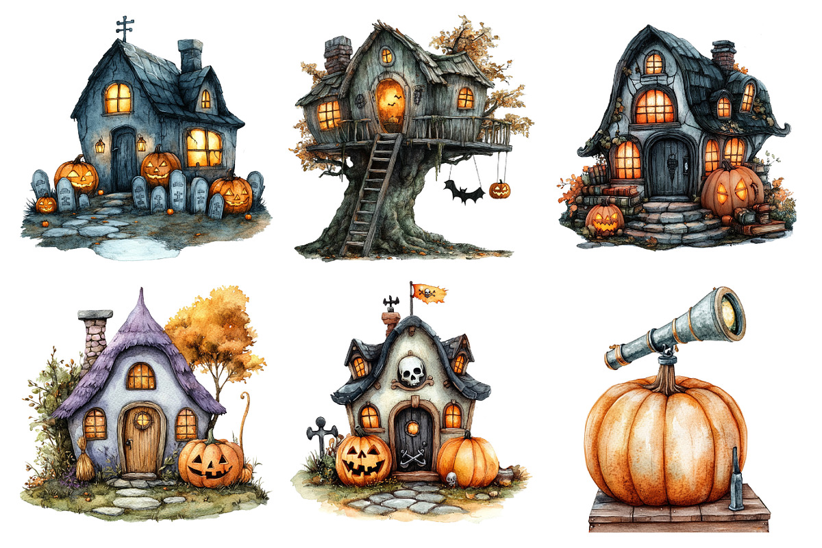 Halloween Pumpkin House Clipart, an Illustration by Daily.Designs (Photo 4 of 5)