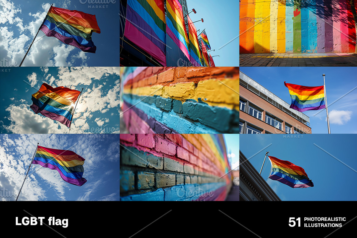 LGBT flags. 51 images, an Abstract Photo by Handmadefont (Photo 6 of 12)