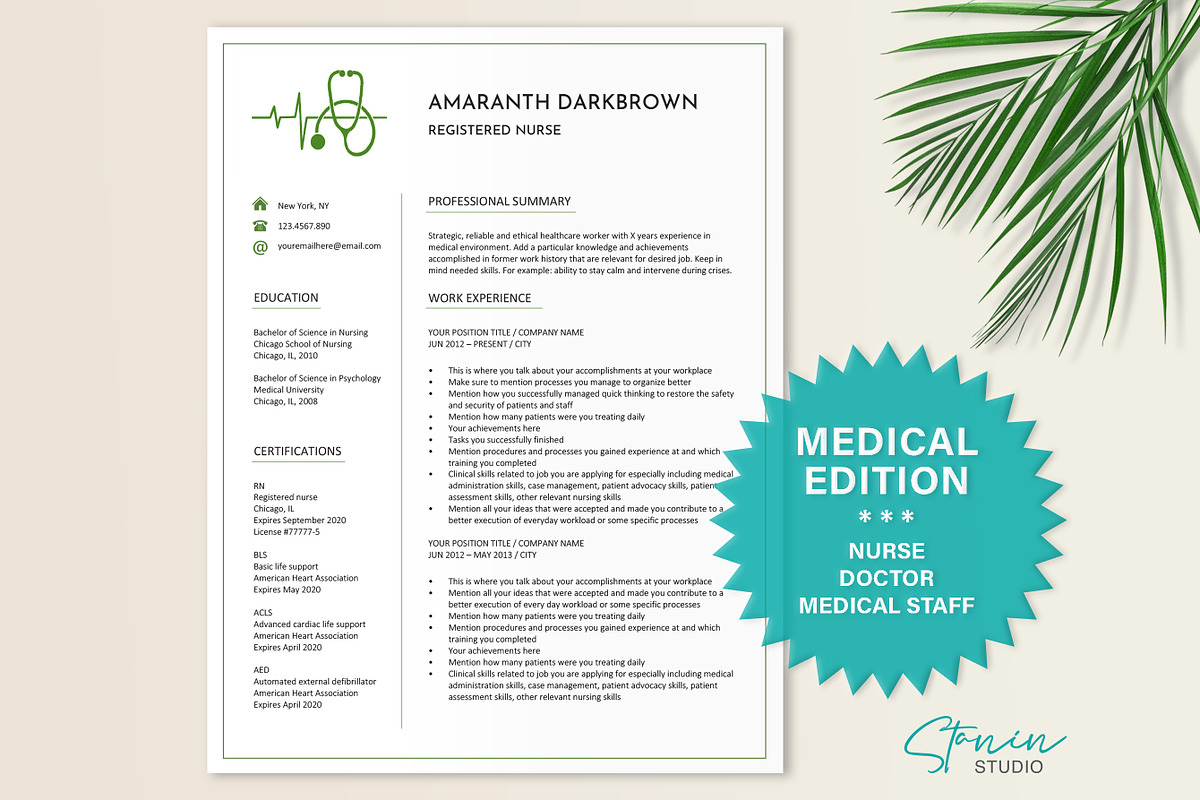 Resume Teamplate Healthcare, a Resume Template by Stanin Studio (Photo 1 of 10)