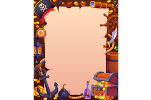 Pirate old paper scroll banner, a Decorative Illustration by Vector Tradition