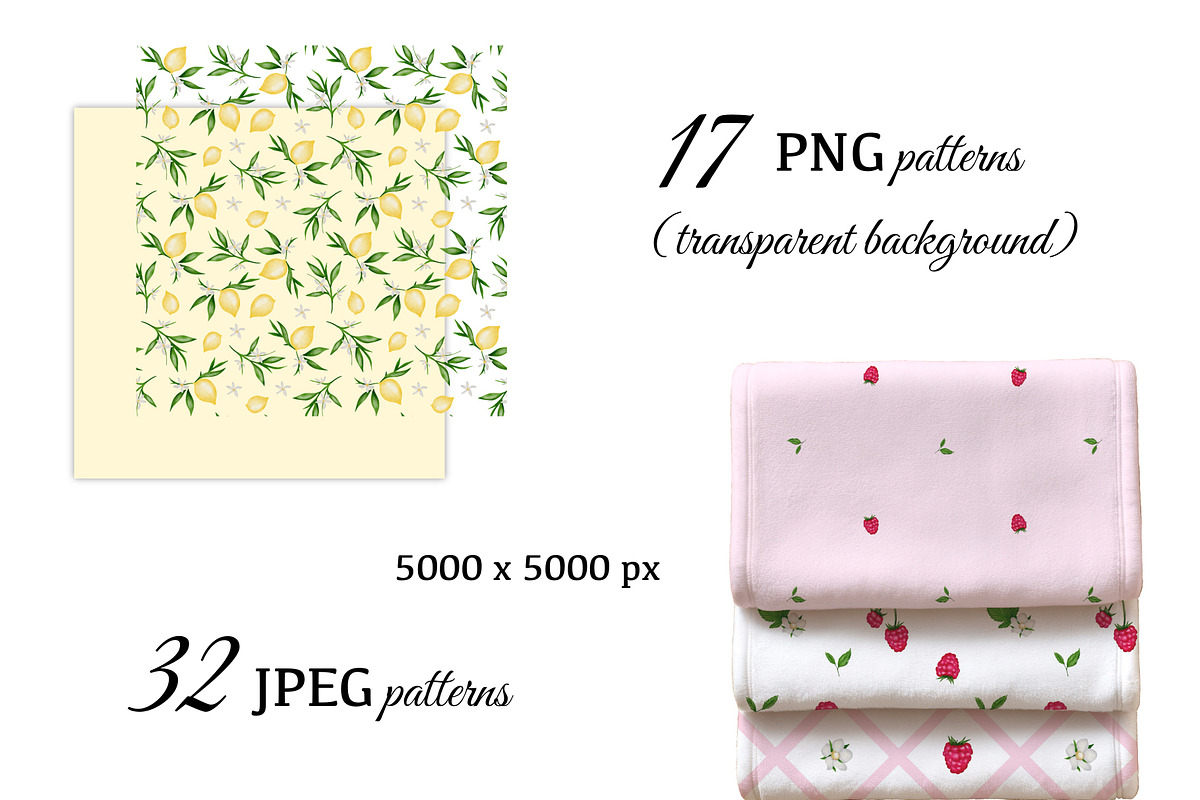 Fruit & Berry Seamless Pattern Pack, a Pattern Graphic by ZabolotnaArt (Photo 2 of 7)