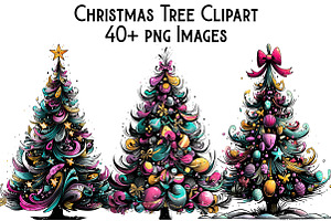Christmas Tree Clipart, an Illustration by Pixels.Craft