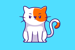 Cute Angry Cat Sitting Cartoon, an Animal Illustration by Catalyst Labs