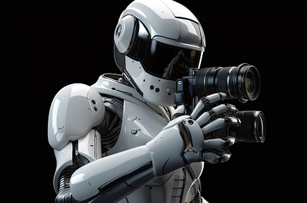 Robot humanoid with camera isolated, a Photo by Iftikhar Alam