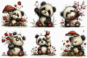 Watercolor Spring Panda Clipart, an Illustration by Craft Nest (Thumbnail 3 of 11)