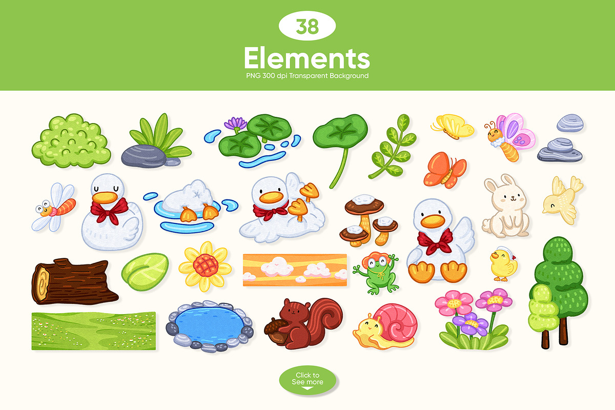 Sweet Duck & Friends – Watercolor, an Animal Illustration by CreativeValuation (Photo 2 of 11)