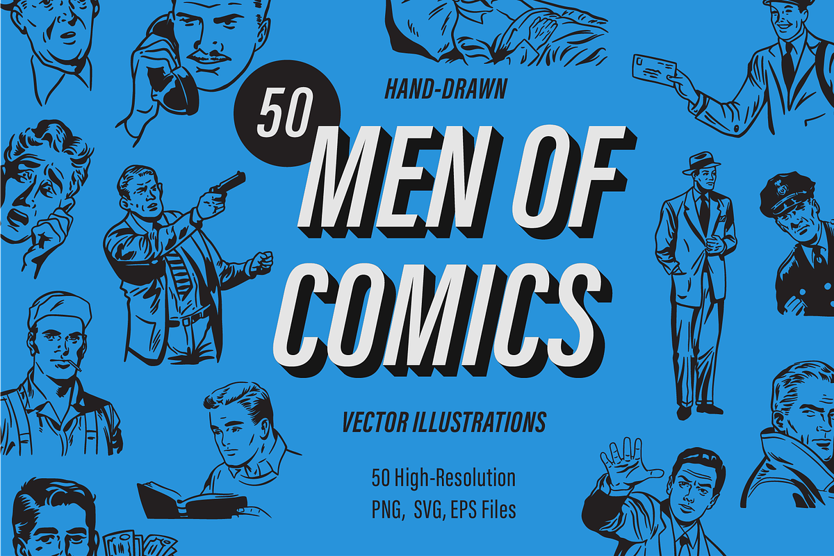 Men of Comic Books Illustrations, an Illustration by FM Era Studio (Photo 1 of 4)