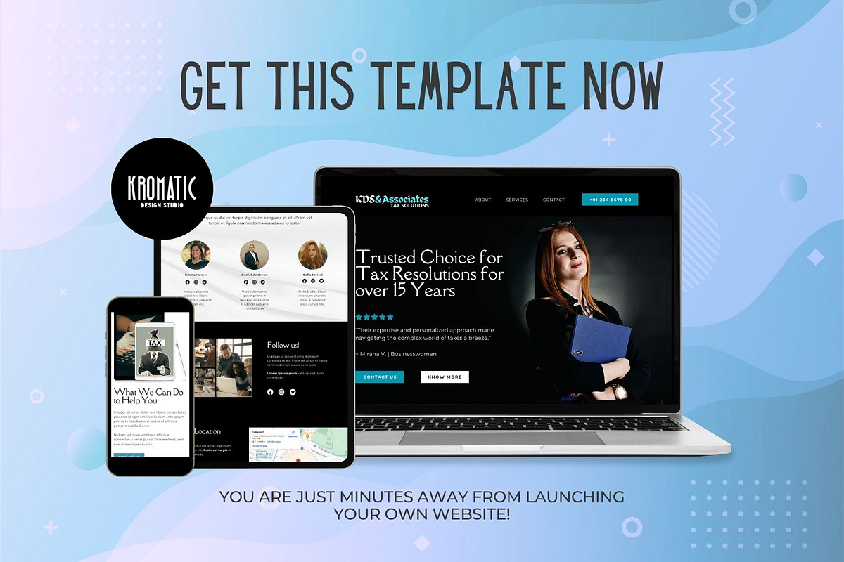 Tax Preparer Website Template, a Landing Page Template by Kromatic Design Studio (Photo 7 of 10)