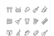 Set line icons of music instruments, an Outline Icon by motorama (Thumbnail 1 of 2)