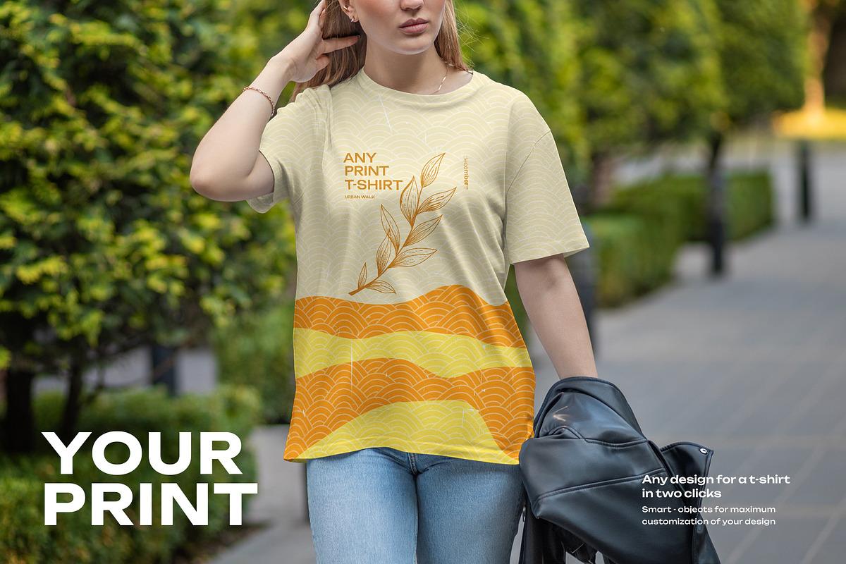 Mockup T-Shirt on a Girl on the Walk, a Shirt Mockup by Grow Design Craft Studio (Photo 4 of 7)