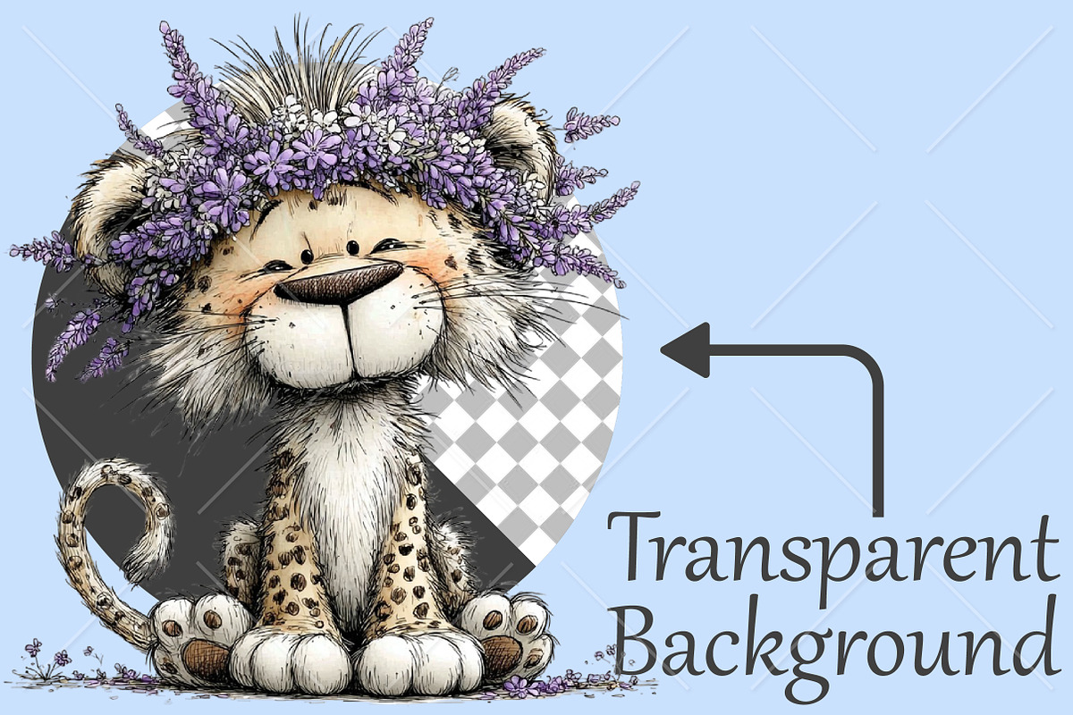 Whimsical Cute Lavender Animals PNG, a Seasonal Illustration by Canvas Craft (Photo 2 of 10)