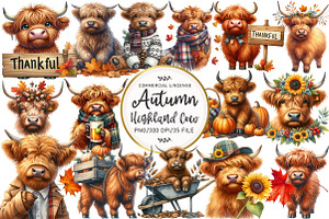 Watercolor Autumn Highland Cow, an Illustration by OK Design