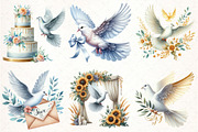 Summer Wedding Doves Clipart, an Illustration by Pixels.Craft (Thumbnail 3 of 7)