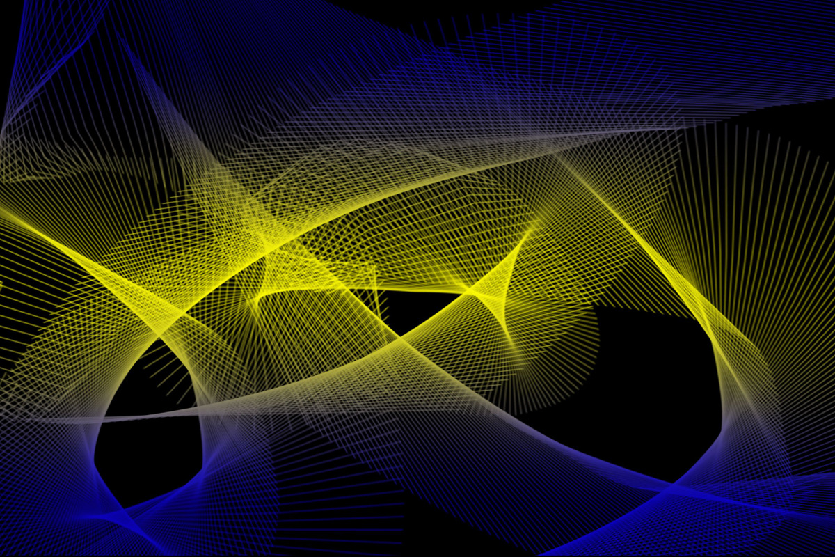 Yellow Circle with Blue Background, a Wallpaper Graphic by NJ Himel (Photo 8 of 11)