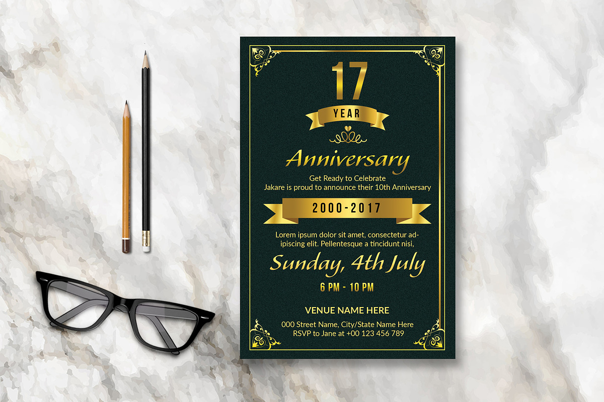 Anniversary Invitation Template-V586, an Invitation Template by Template Shop (Photo 1 of 2)
