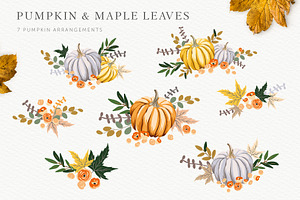 Pumpkin & Maple Leaves