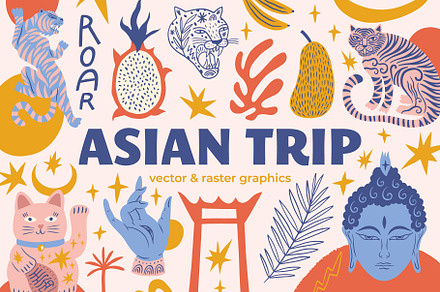 Asian Trip Bundle, an Animal Illustration by Annie Konst