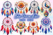 Watercolor Boho Dreamcatcher Clipart, a Work Illustration by Dream Creation (Thumbnail 1 of 5)