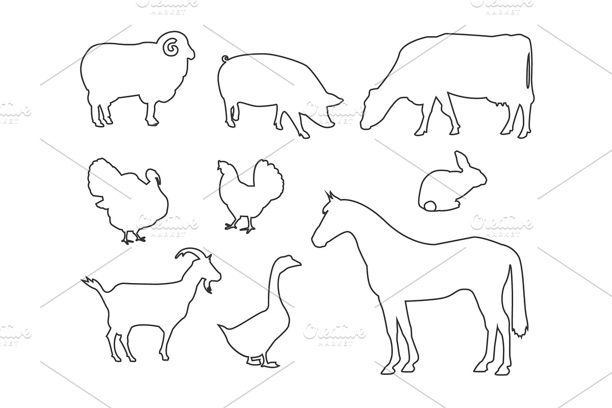 Farm animals collection., an Animal Illustration by itiir (Photo 3 of 4)