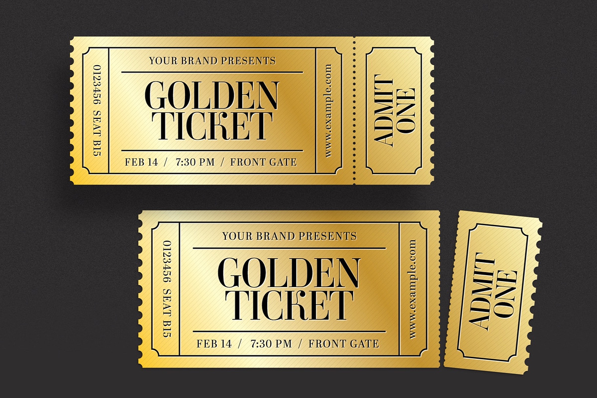 Golden Ticket Template Set, an Invitation Template by BrandPacks (Photo 5 of 6)