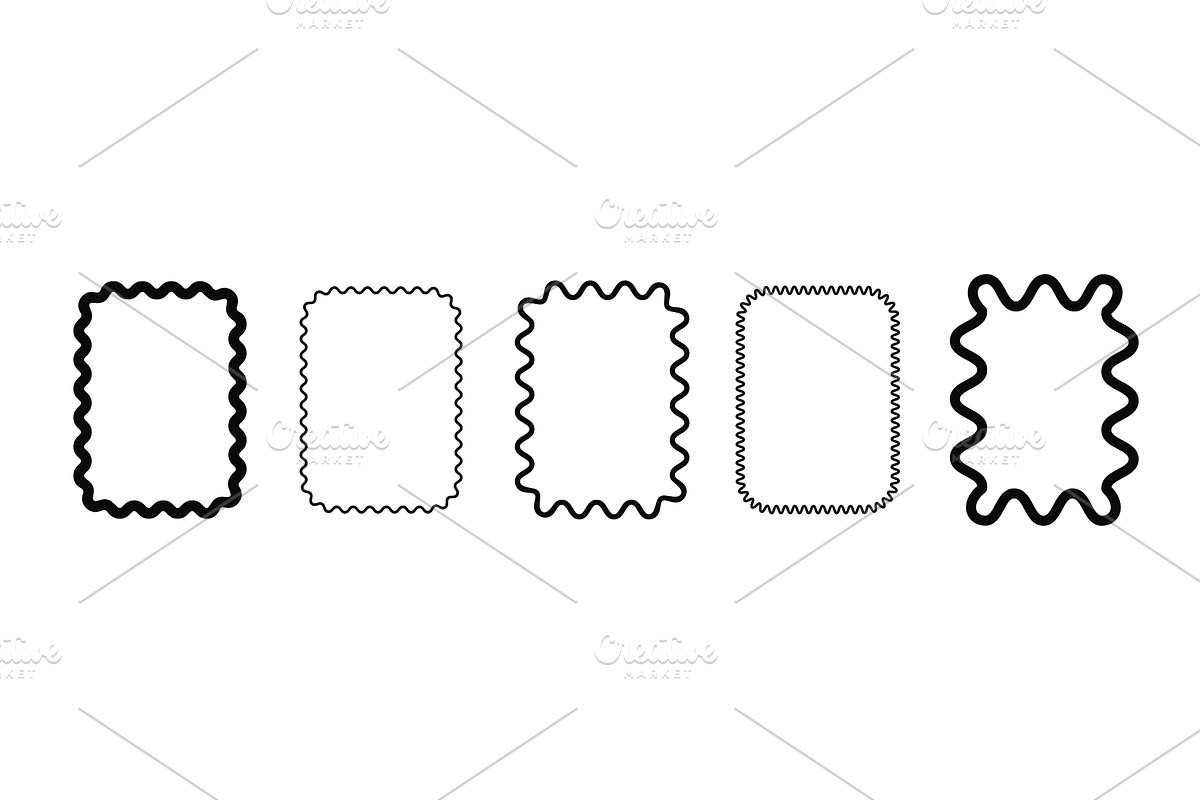Curve black abstract frame for, an Illustration by skripnikbb